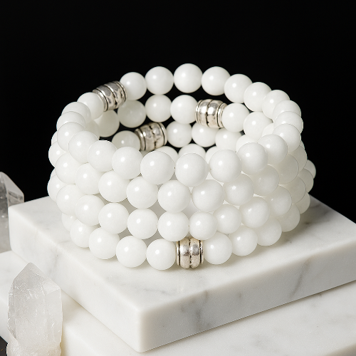 white jade gemstone bracelet in Red Deer
