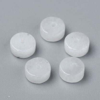 White Jade Heishi Beads 6x3mm - Witches Ink LTD - O/A Crystals and Sun Signs