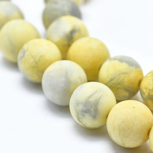 Howlite Yellow Frosted Gemstone Beads | Alberta Bead Store