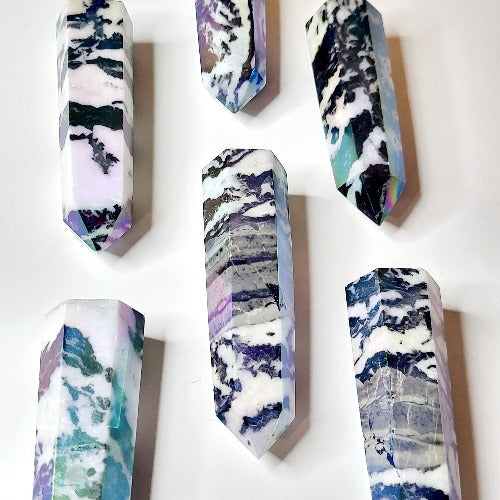 Aura Zebra Jasper Gemstone Tower | Crystals and Sun Signs Co