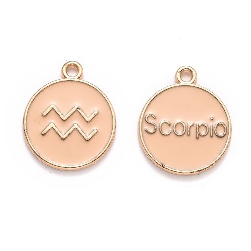 Enamel Charm Zodiac Peach Bright Gold | Alberta Bead Store