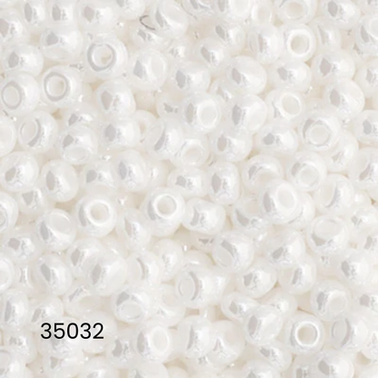 Czech Seed Bead 11/0 Opaque White Luster Hank - Alberta Bead Store
