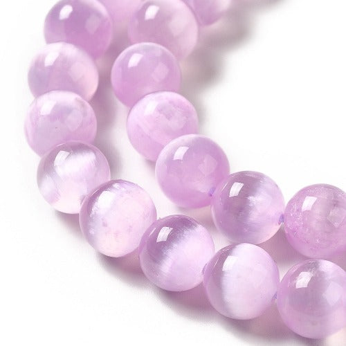 Selenite Plum Gemstone Bead - Crystals and Sun Signs