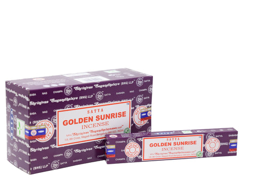 Satya Golden Sunrise Incense 15g - Crystals and Sun Signs