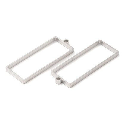 Open Back Rectangle Bezel Pendant 304SS Silver for Resin Jewelry 5pc | Alberta Bead Store