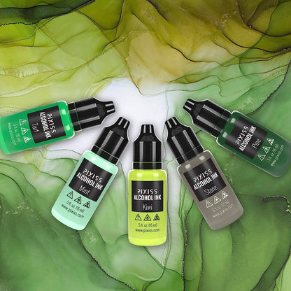 Alcohol Ink - Brilliant Green Hues