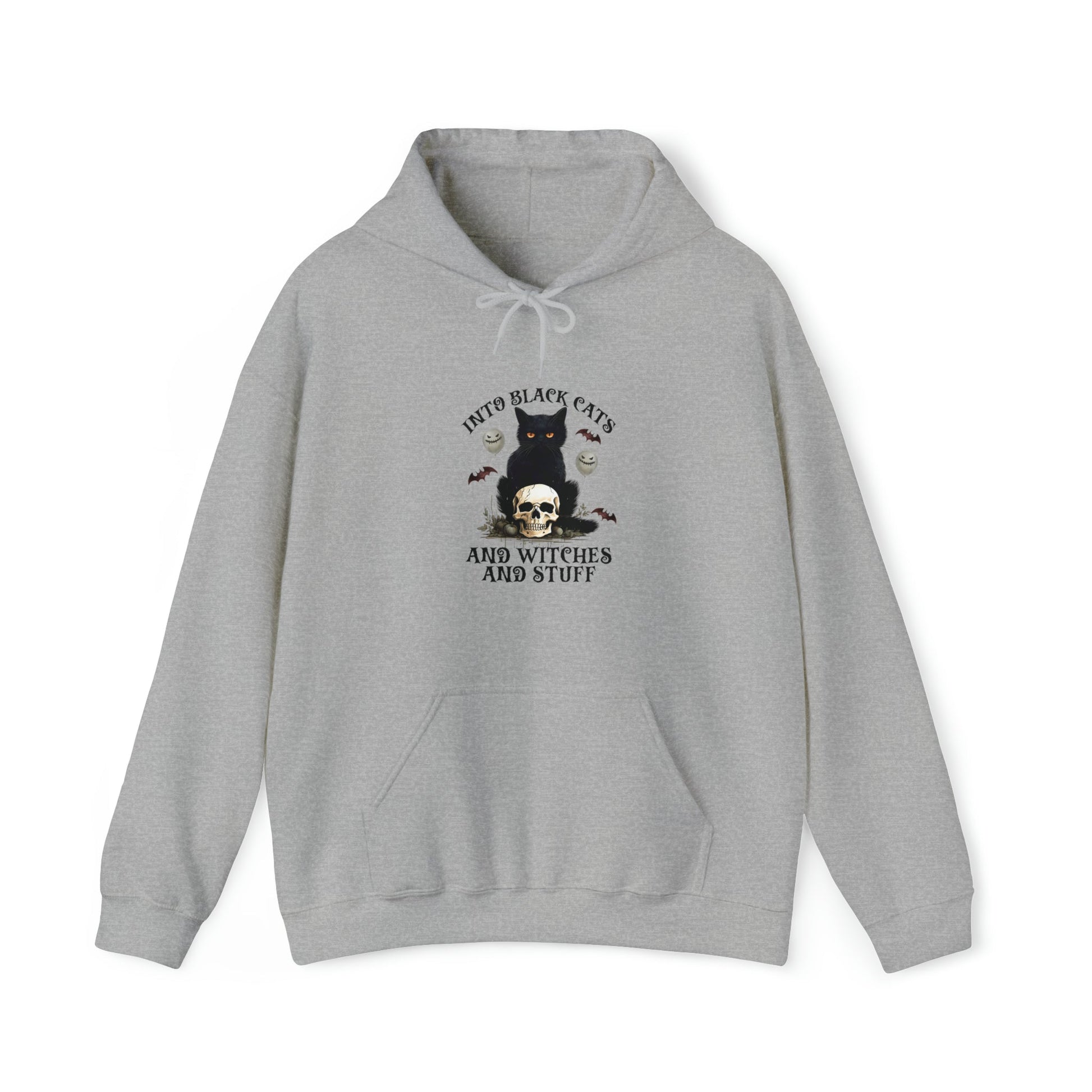 Black Cats and Witch in Stuff Heavy Hooded Sweatshirt - Premium Hoodie from Printify - Shop now at Crystals and Sun Signs Co