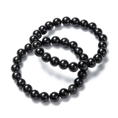 Obsidian Gemstone Bead Bracelet | Crystals and Sun Signs Co