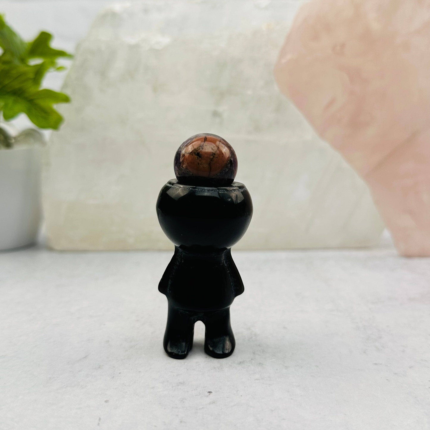 Crystal Gemstone Carved Mini Plant Holder for Air Plants: Lepidolite