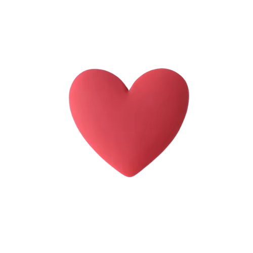Matte Acrylic Heart Cabochons 33mm