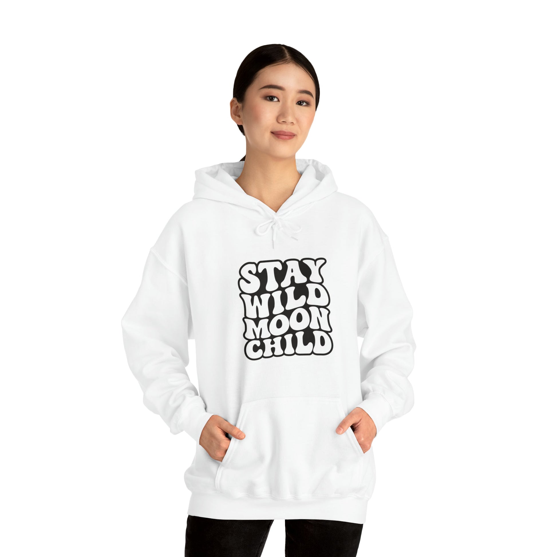 Stay Wild Moon Child Hooded Sweatshirt - Premium Hoodie from Printify - Shop now at Crystals and Sun Signs Co