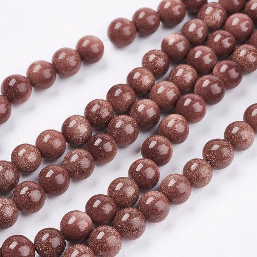 Goldstone Gemstone Bead Strands - All Colors and Sizes - Premium Beads from Crystals and Sun Signs Co - Shop now at Witches Ink LTD