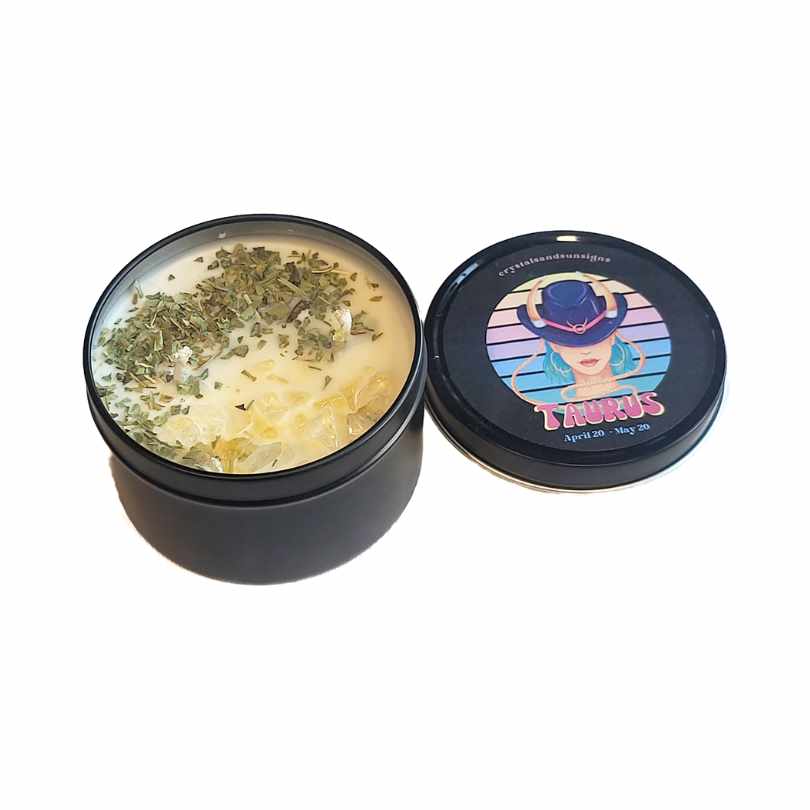 Zodiac Essential Oil Soy Wax Candles 8oz - Witches Ink LTD - O/A Crystals and Sun Signs