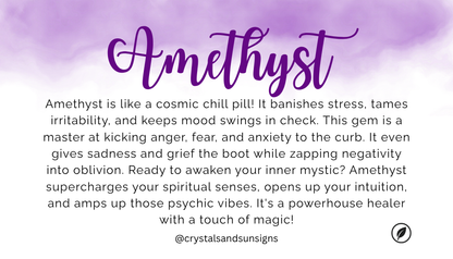 Amethyst Gemstone Bracelet - The Stone of Higher Self