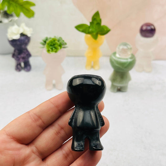 Crystal Gemstone Carved Mini Plant Holder for Air Plants: Lepidolite