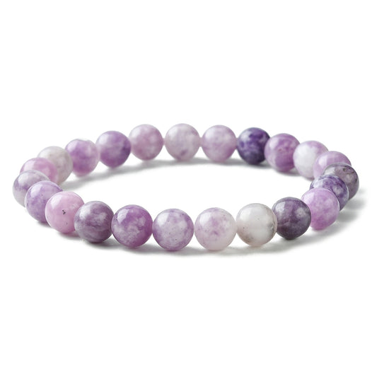 Lepidolite Gemstone Bead Bracelet 8MM | Crystals and Sun Signs Co
