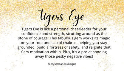Tiger Eye Gemstone Bracelet - The Stone of Courage | Crystals and Sun Signs Co
