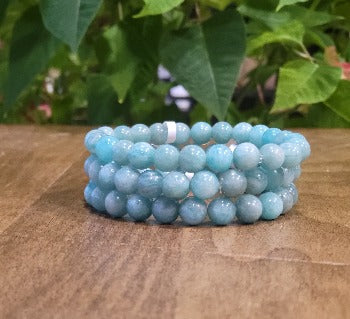 Natural Amazonite Bracelet - Premium Beads from Crystals and Sun Signs Co - Shop now at Witches Ink LTD