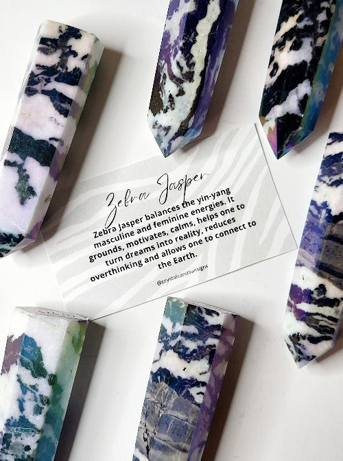Aura Zebra Jasper Gemstone Tower | Crystals and Sun Signs Co