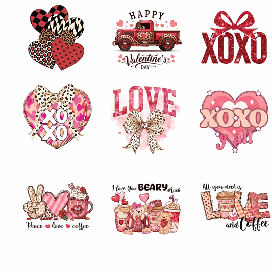 Valentine Hearts Heat Transfers