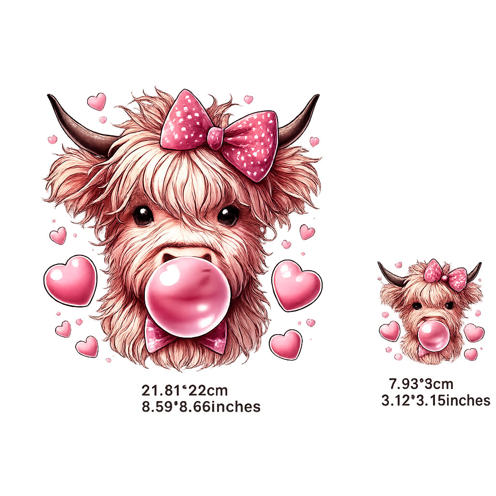 Highland Cow Valentine Heat Transfer