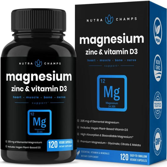 NutraChamps - Magnesium, Zinc & Vitamin D3 Supplement - Premium Supplement from NutraChamps - Shop now at Witches Ink LTD
