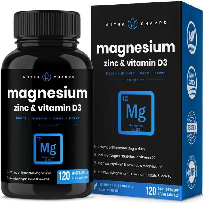 NutraChamps - Magnesium, Zinc & Vitamin D3 Supplement | NutraChamps
