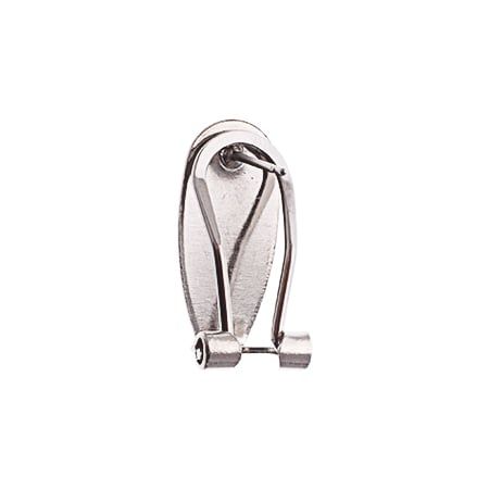 Fingernail Earring 10x20mm Rhodium 2pair