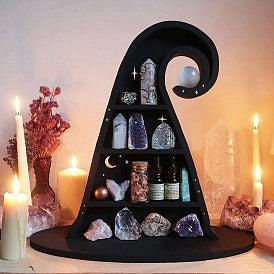 Wooden Shelf Display Witches Hat | Crystals and Sun Signs Co