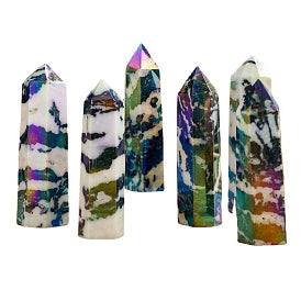 Aura Zebra Jasper Gemstone Tower | Crystals and Sun Signs Co