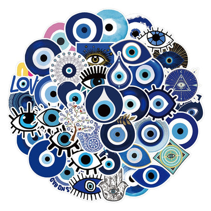 Evil Eye PVC Vinyl Stickers 50pcs | Crystals and Sun Signs Co