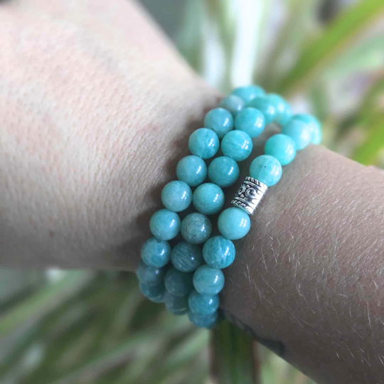 Amazonite Gemstone Bead Bracelet | The Stone of Truth - Crystals and Sun Signs