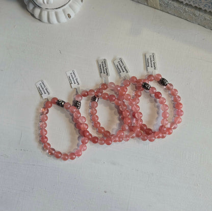 Cherry Quartz Gemstone Bracelet