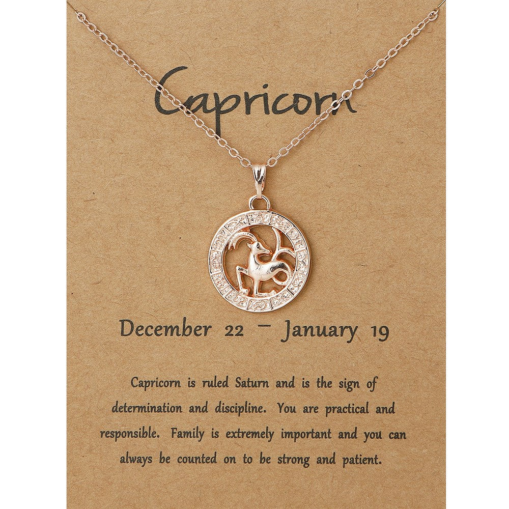 Zodiac Sign Constellation Pendants Necklace - Premium Necklace from Crystals and Sun Signs Co - Shop now at Crystals and Sun Signs Co