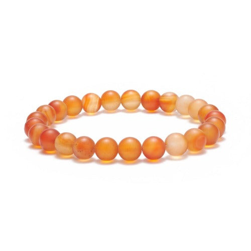 Carnelian Gemstone Bead Bracelet 8MM - Premium Bracelet from Crystals and Sun Signs Co - Shop now at Witches Ink LTD