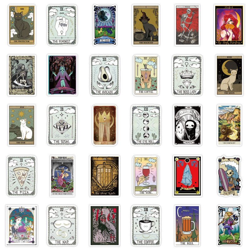 Fun Tarot Vinyl PVC Stickers 50 pcs - Premium Sticker from Crystals and Sun Signs Co - Shop now at Crystals and Sun Signs Co
