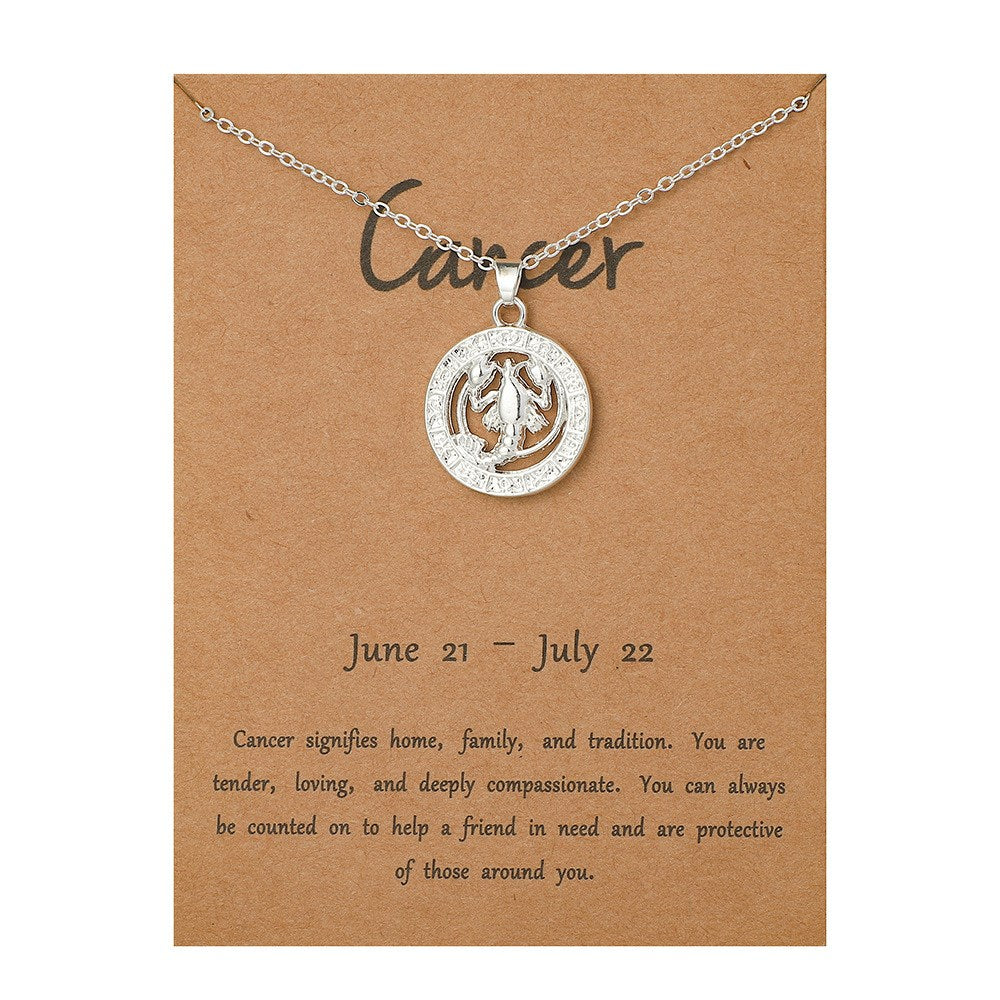 Zodiac Sign Constellation Pendants Necklace - Premium  from Crystals and Sun Signs Co - Shop now at Crystals and Sun Signs Co
