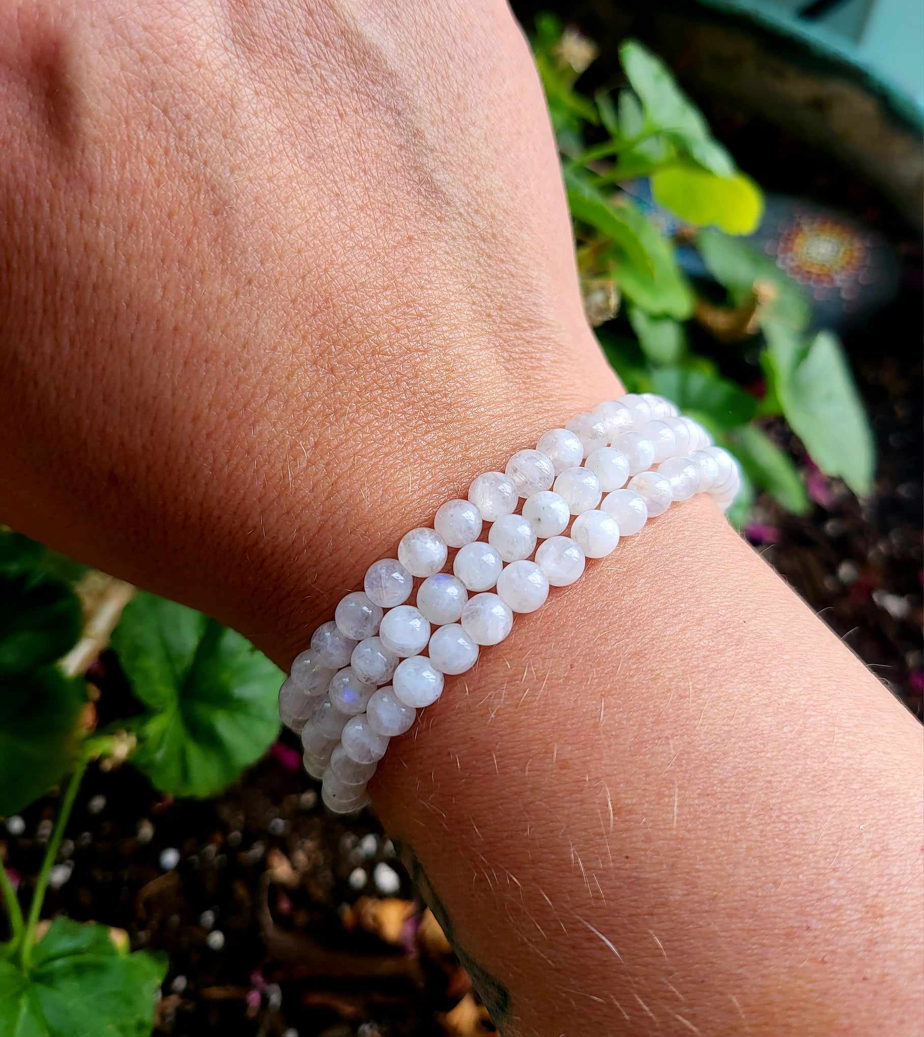 Rainbow Moonstone 5.5MM Bead Bracelet - Premium Bracelet from WitchesInkCanada - Shop now at Crystals and Sun Signs Co