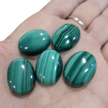 Malachite Gemstone Cabochon Oval Shape - Witches Ink LTD - O/A Crystals and Sun Signs