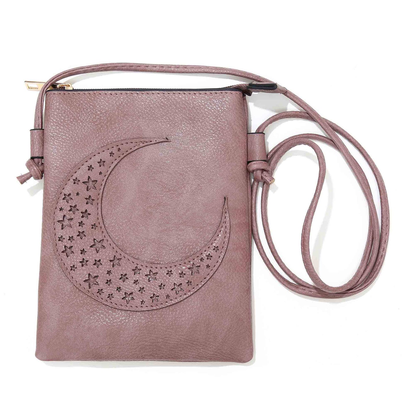 Moon with Stars Crossbody Bag Plum