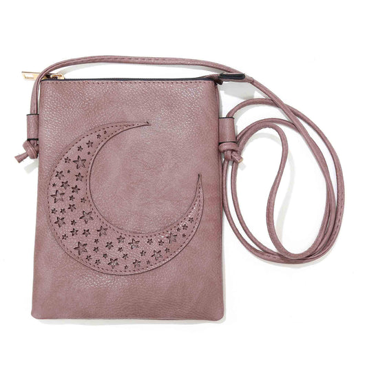 Moon with Stars Crossbody Bag Plum