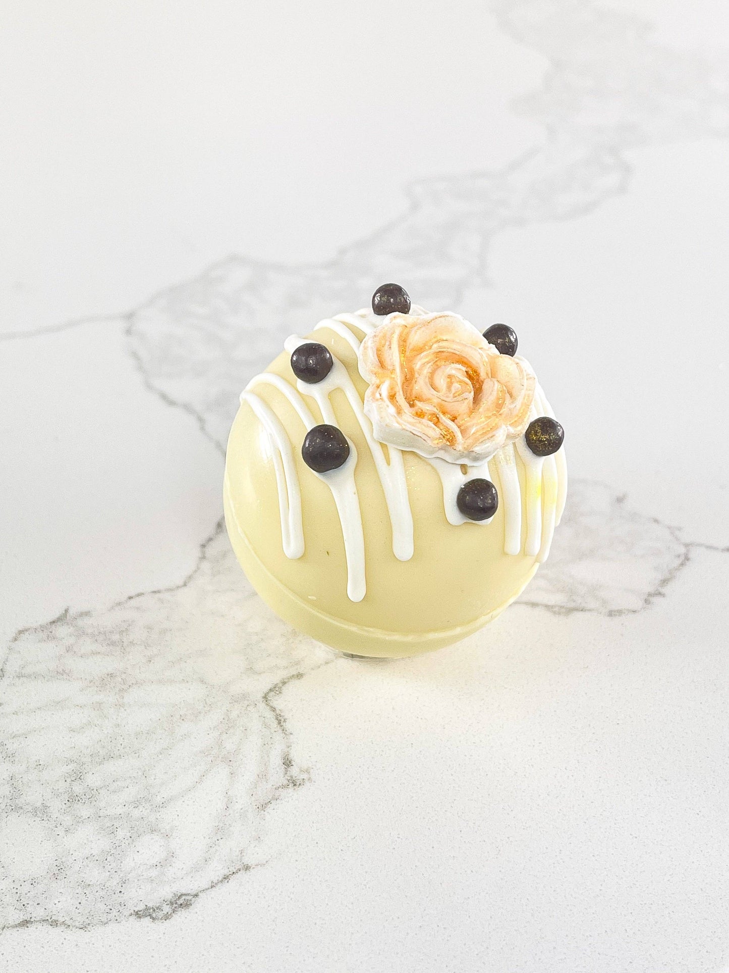 French Vanilla Hot Chocolate Bomb: Small Sphere 2" | The Treat Bombs