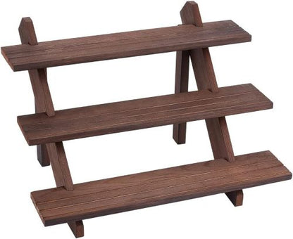 3 Tier Riser Dark Wood Retail Display | Alberta Bead Store