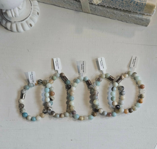 Flower Amazonite Gemstone Bracelet