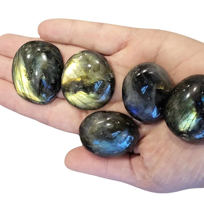 Labradorite Gemstone Cabochon Oval Shape - Premium Cabochon from Crystals and Sun Signs Co - Shop now at Witches Ink LTD