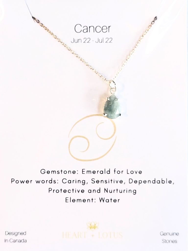 Sterling Silver Zodiac Gemstone Necklace - Crystals and Sun Signs Co