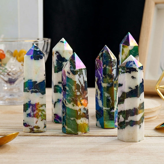 Aura Zebra Jasper Gemstone Tower | Crystals and Sun Signs Co