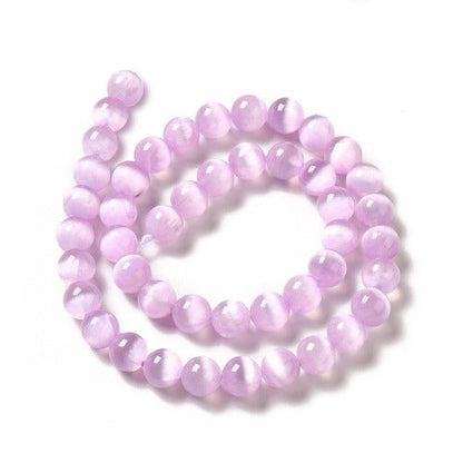 Selenite Plum Gemstone Bead - Crystals and Sun Signs