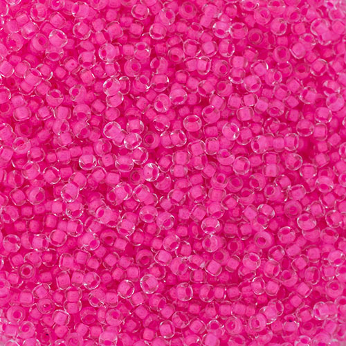 Czech Seed Beads 10/0 Crystal C/L Neon Pink - Alberta Bead Store