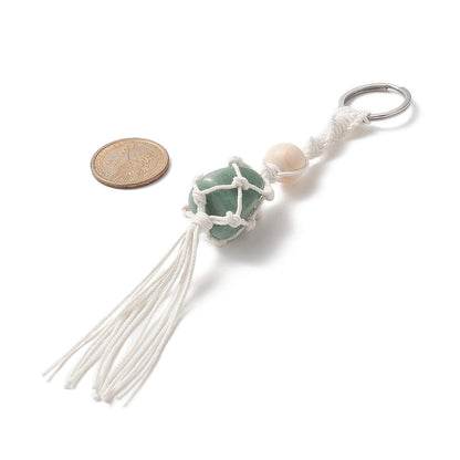 Braided Macrame Gemstone Keyring | Crystals and Sun Signs Co